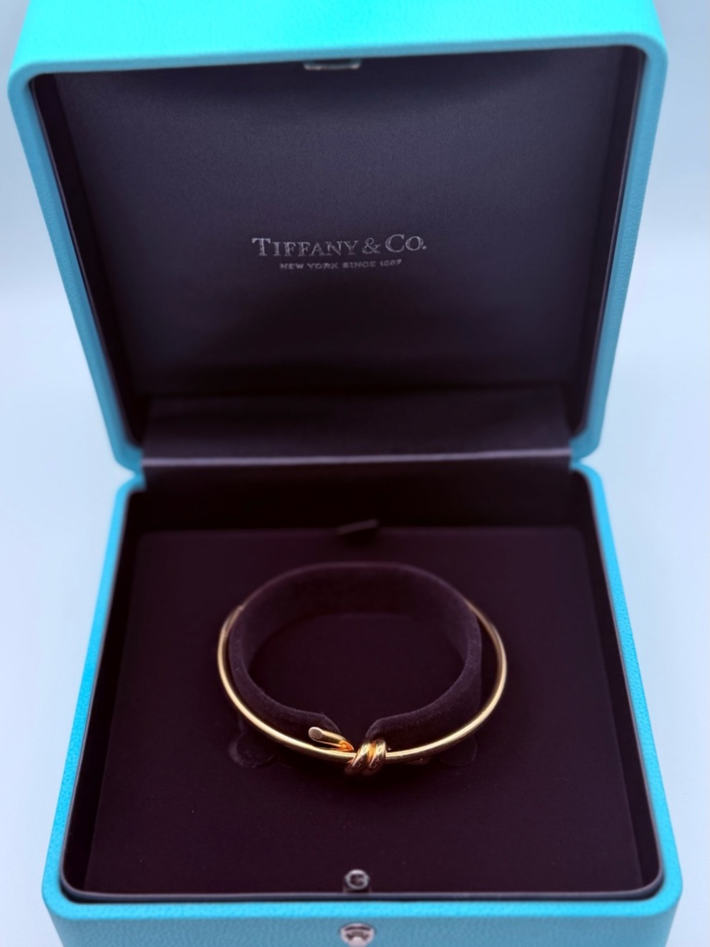 Authentic Tiffany & Co. Knot Wire Bangle 18k Rose Gold - Size Large